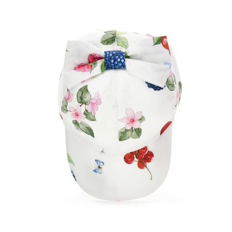 Monnalisa Girls White Floral Cap Monnalisa Girls White Floral Cap