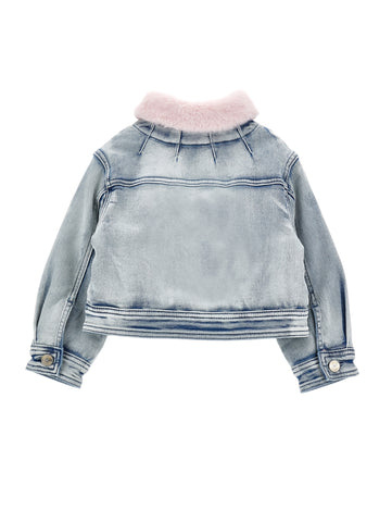 Monnalisa Girls Jewelled Denim Jacket Monnalisa Girls Jewelled Denim Jacket