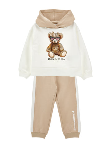 Monnalisa Girls Cream Teddy Tracksuit Monnalisa Girls Cream Teddy Tracksuit