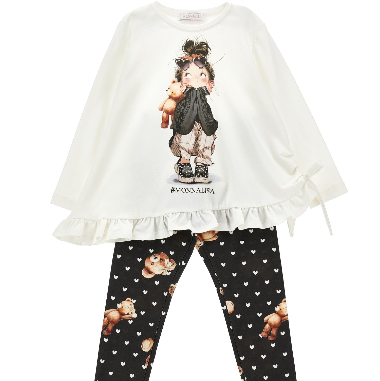 Monnalisa Girls Cream Legging Set Monnalisa Girls Cream Legging Set