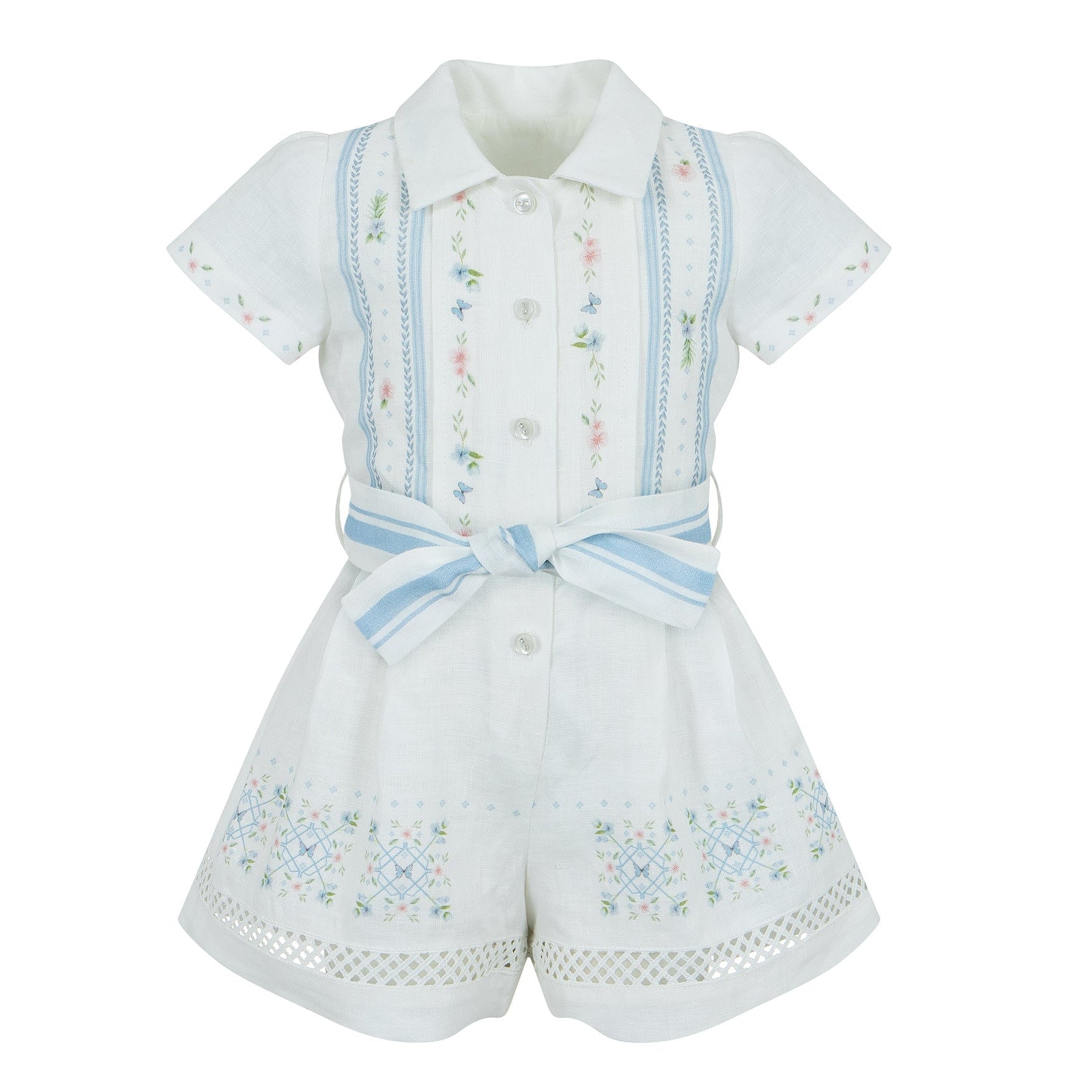 Lapin House Girls White Playsuit Lapin House Girls White Playsuit