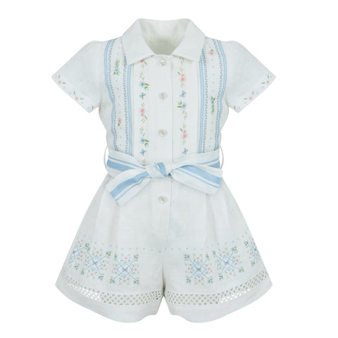 Lapin House Girls White Playsuit Lapin House Girls White Playsuit