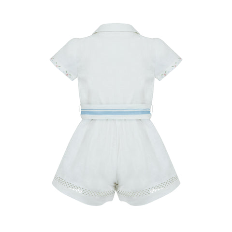 Lapin House Girls White Playsuit Lapin House Girls White Playsuit