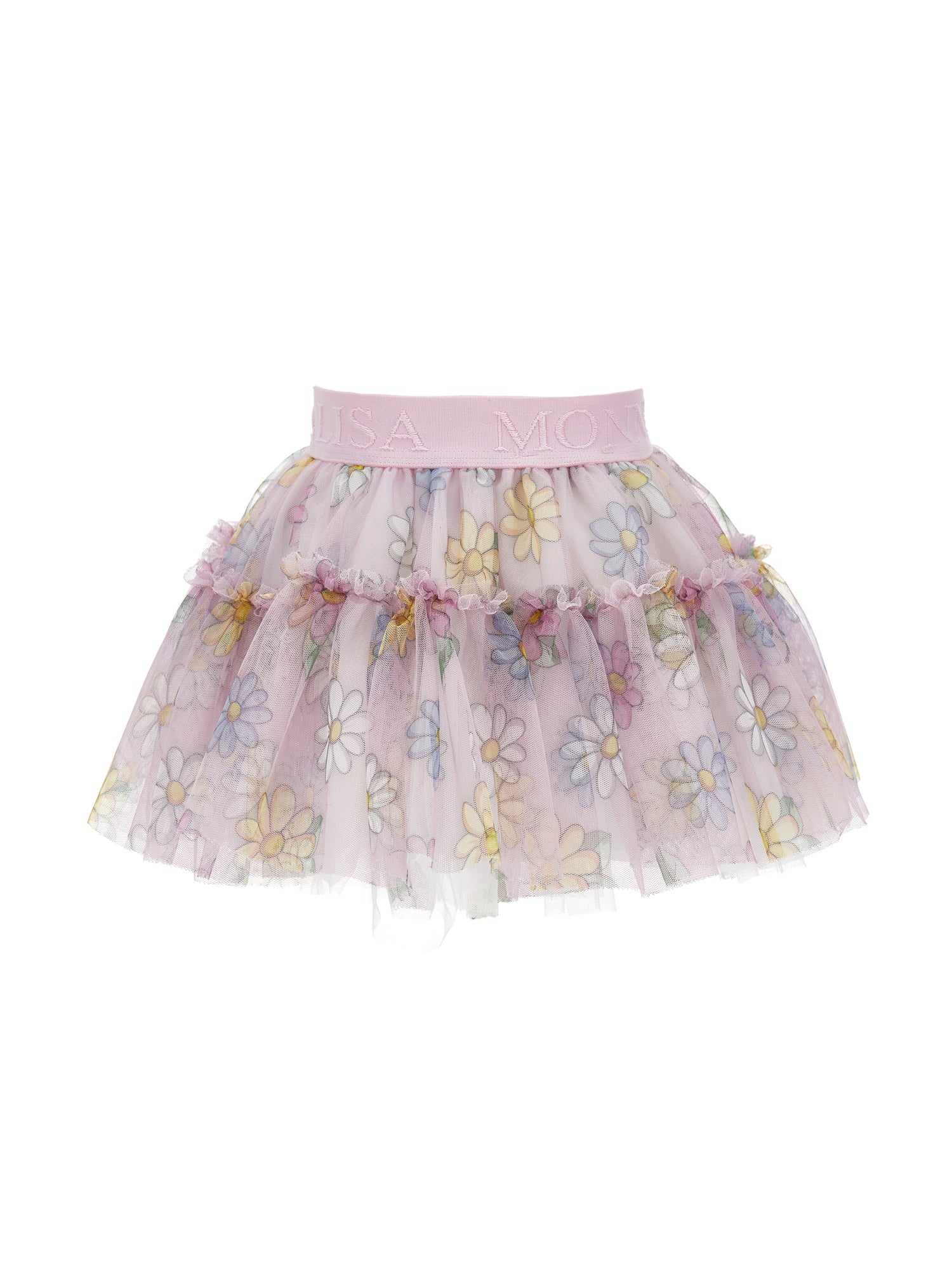 Monnalisa Baby Girls Pink Flower Tulle Skirt Monnalisa Baby Girls Pink Flower Tulle Skirt