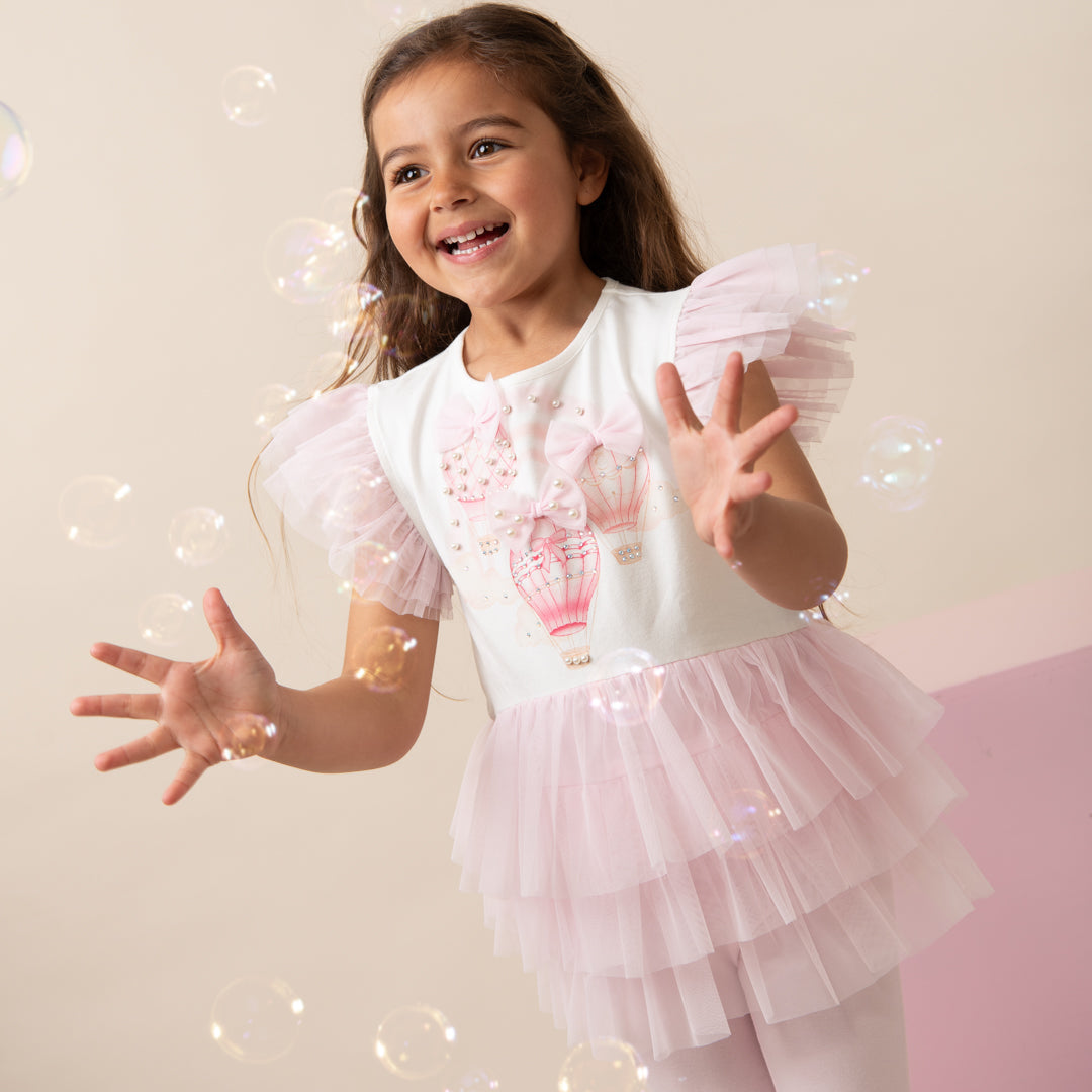 Caramelo Kids Girls Pink Tulle Legging Set Caramelo Kids Girls Pink Tulle Legging Set