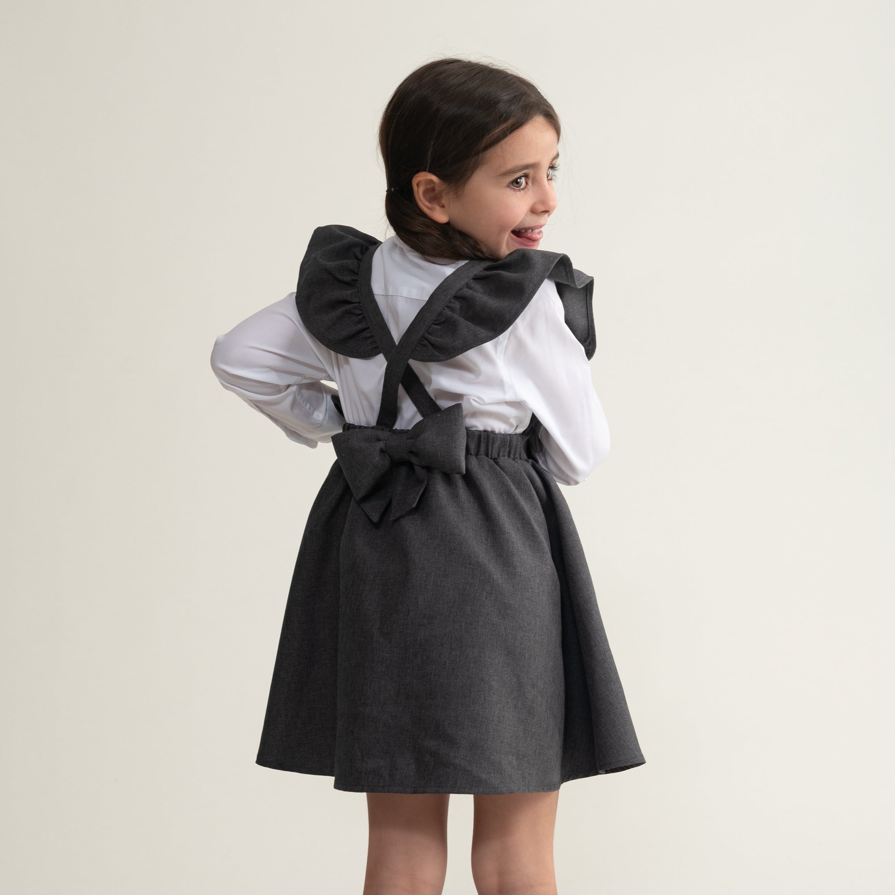 Caramelo Kids Girls Grey Pinafore Caramelo Kids Girls Grey Pinafore