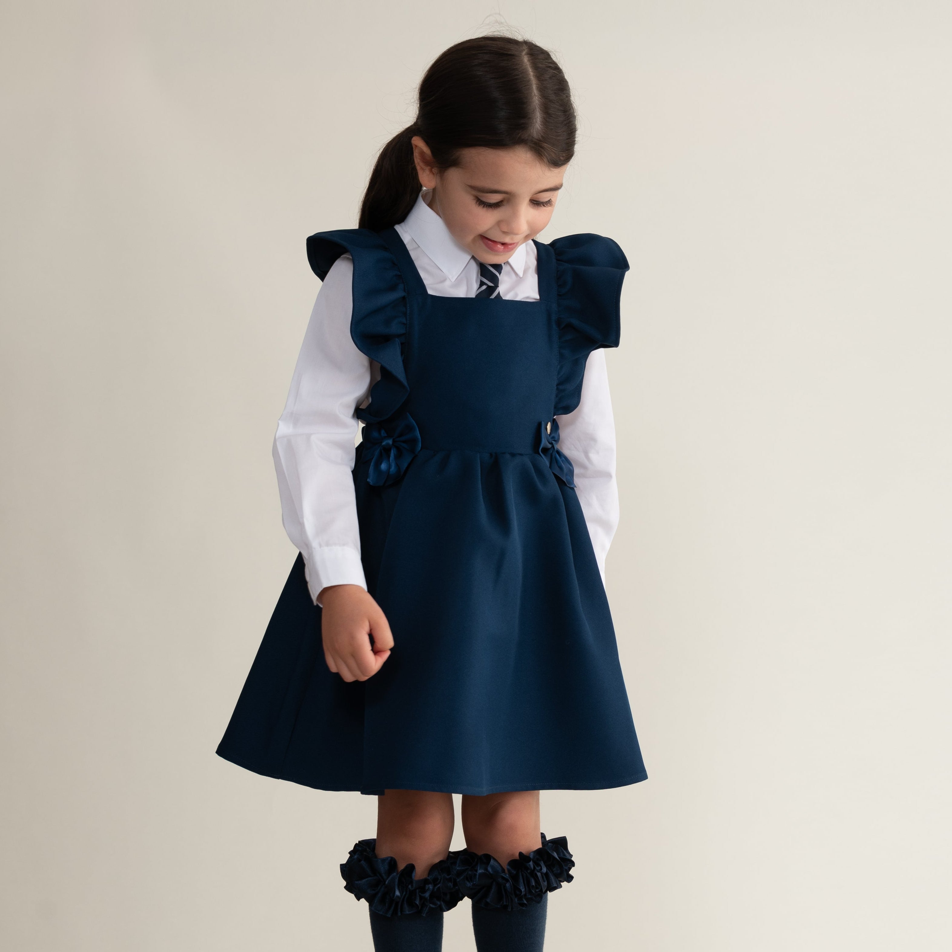 Caramelo Kids Girls Navy Pinafore Caramelo Kids Girls Navy Pinafore