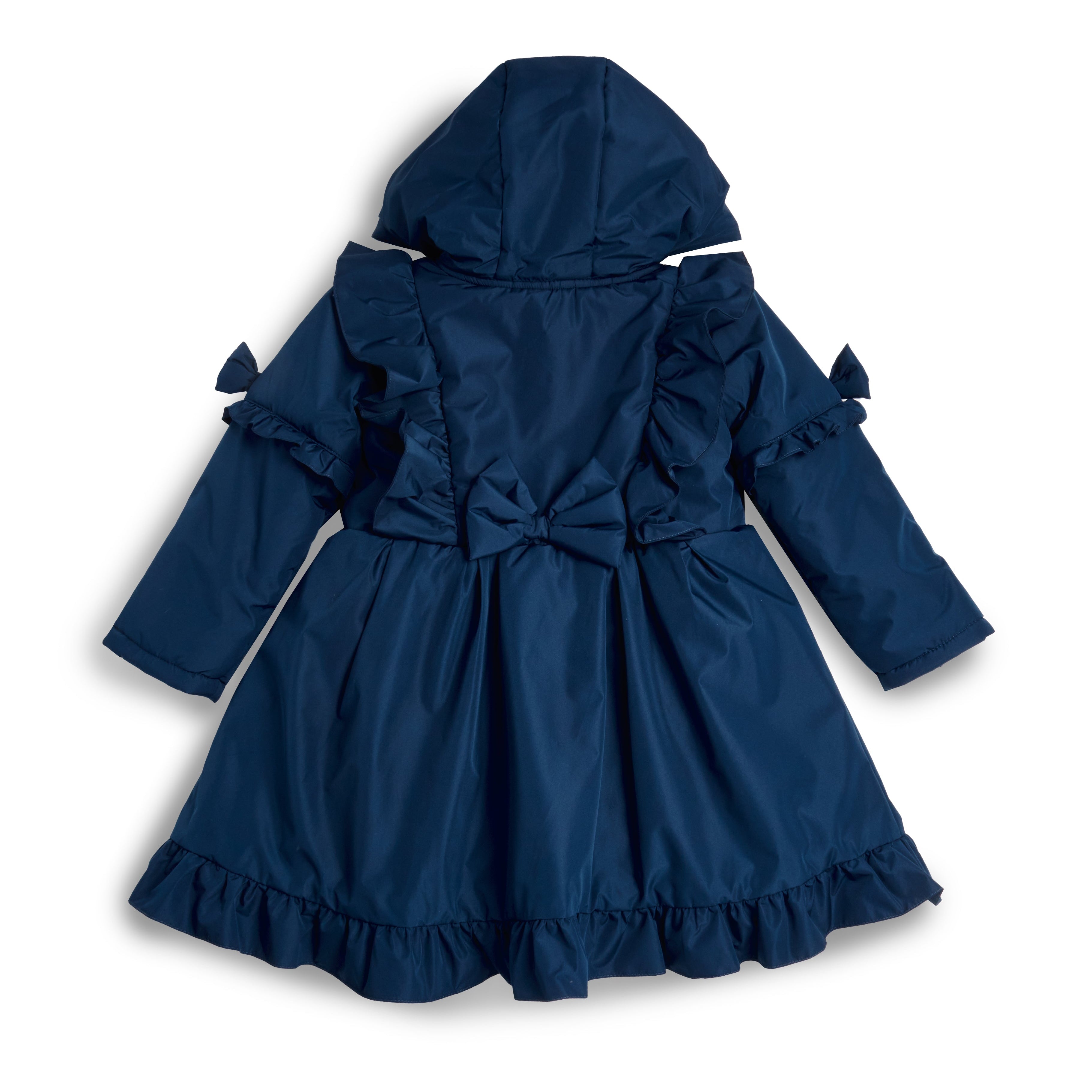 Caramelo Kids Girls Navy Frill Coat Caramelo Kids Girls Navy Frill Coat