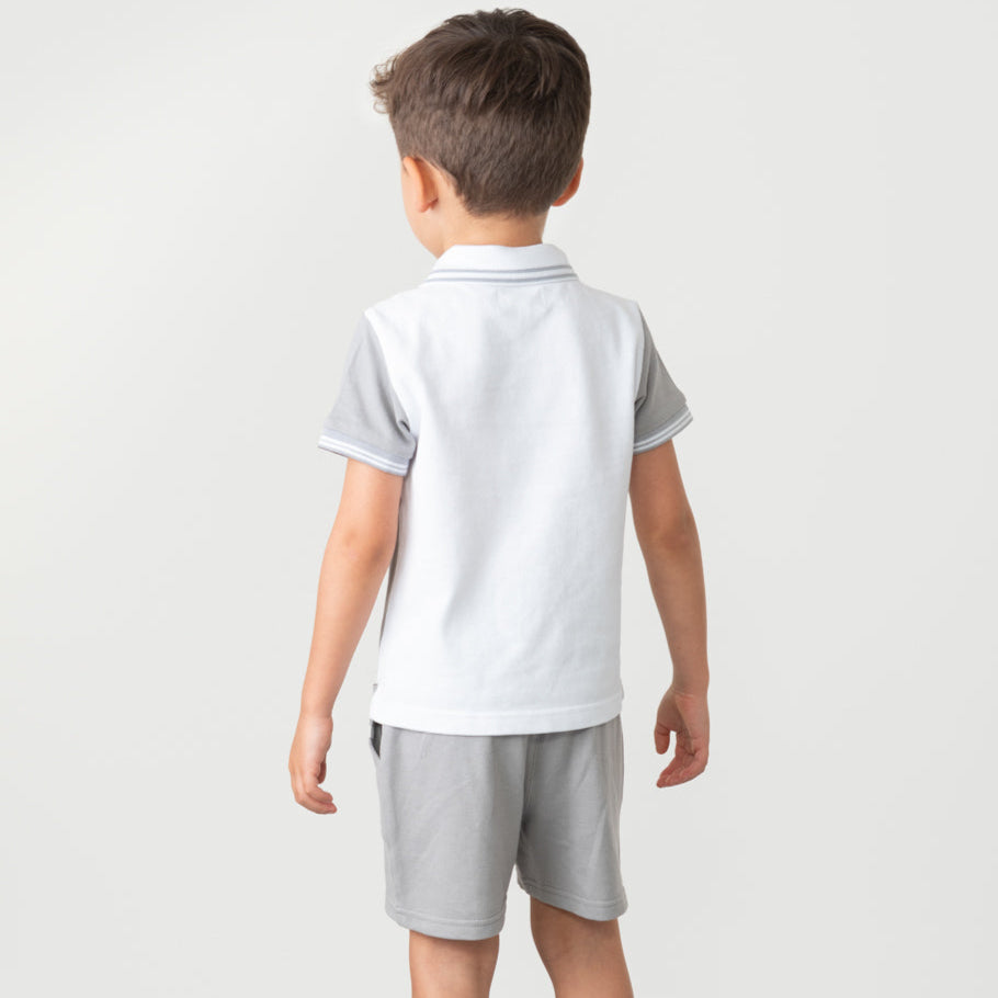 Caramelo Kids Boys Grey Polo Short Set Caramelo Kids Boys Grey Polo Short Set