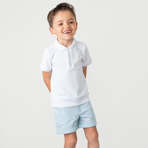 Caramelo Kids Boys Blue Polo Short Set Caramelo Kids Boys Blue Polo Short Set
