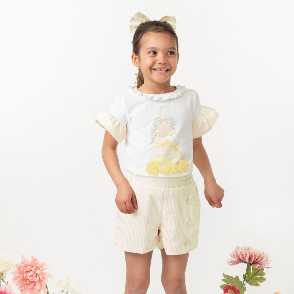 Caramelo Kids Girls Lemon Short Set Caramelo Kids Girls Lemon Short Set