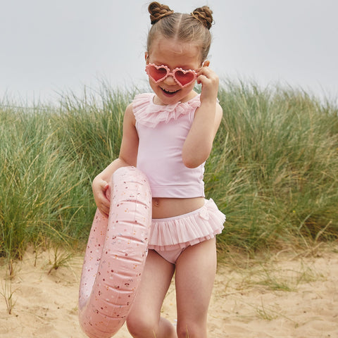 Caramelo Kids Girls Pink Tulle Frill Tankini & Glasses Caramelo Kids Girls Pink Tulle Frill Tankini & Glasses