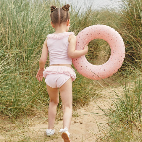 Caramelo Kids Girls Pink Tulle Frill Tankini & Glasses Caramelo Kids Girls Pink Tulle Frill Tankini & Glasses