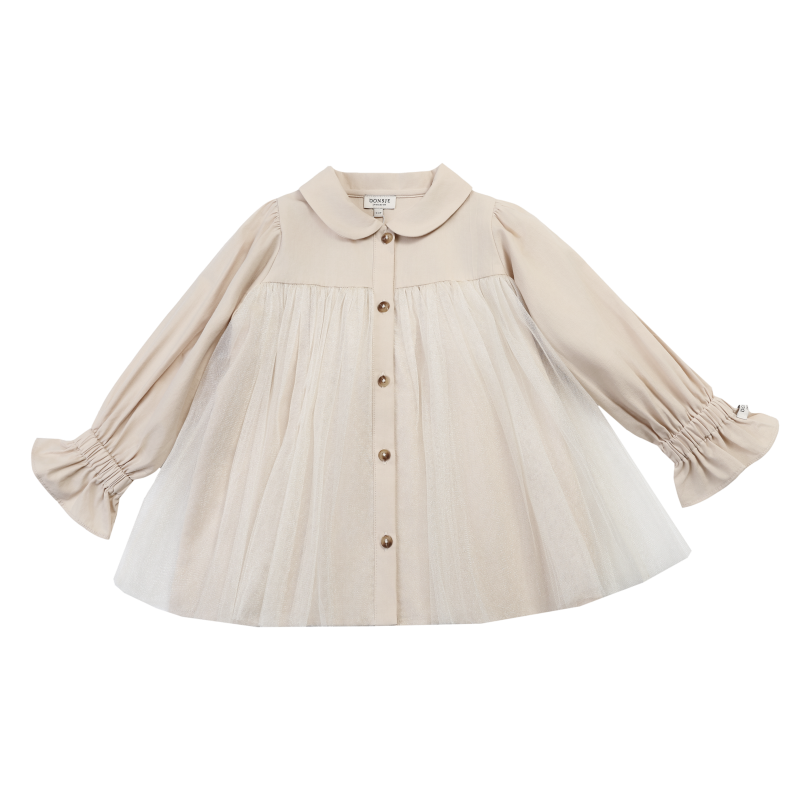 Donsje Girls Taupe Venne Blouse Donsje Girls Taupe Venne Blouse