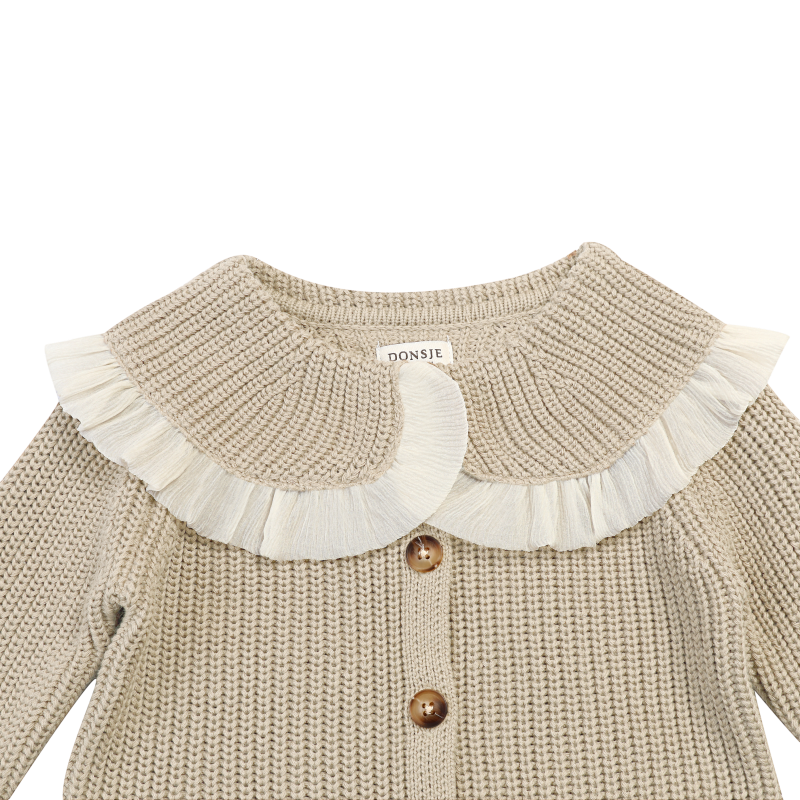 Donsje Girls Beige Zoila Cardigan Donsje Girls Beige Zoila Cardigan