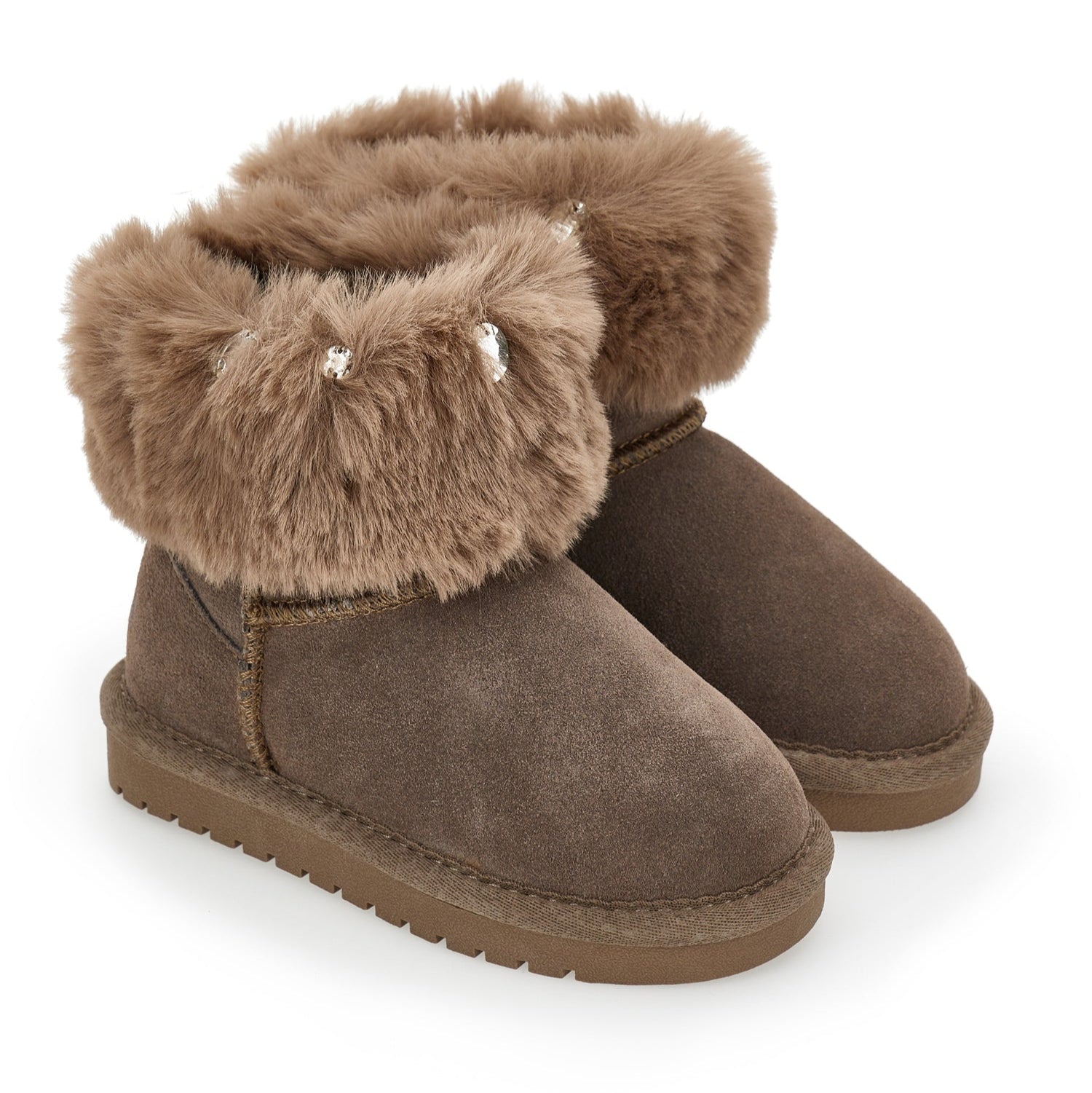 Monnalisa Girls Brown Faux Fur Boots Monnalisa Girls Brown Faux Fur Boots
