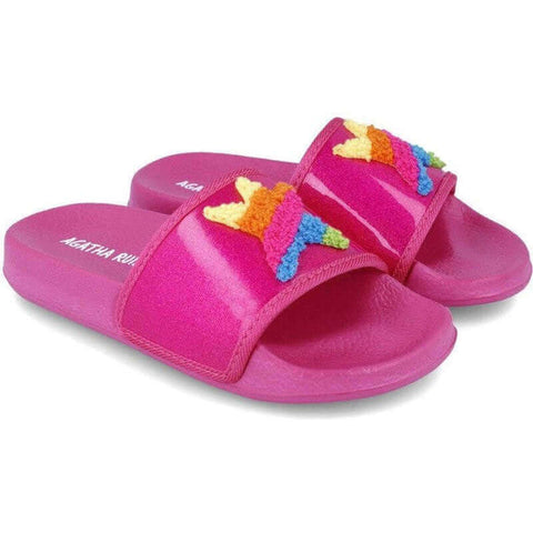 Agatha Ruiz De La Prada Girls Pink Fuscia Star Slides Agatha Ruiz De La Prada Girls Pink Fuscia Star Slides