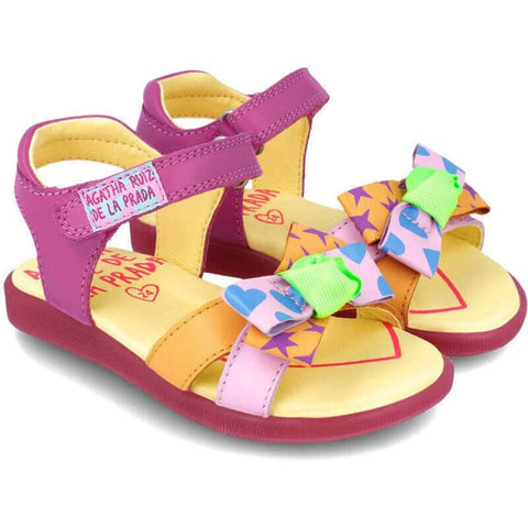 Agatha Ruiz De La Prada Girls White Bow Sandals Agatha Ruiz De La Prada Girls White Bow Sandals