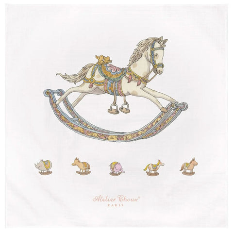 Atelier Choux Paris Baby White Rocking Horse Swaddle Atelier Choux Paris Baby White Rocking Horse Swaddle