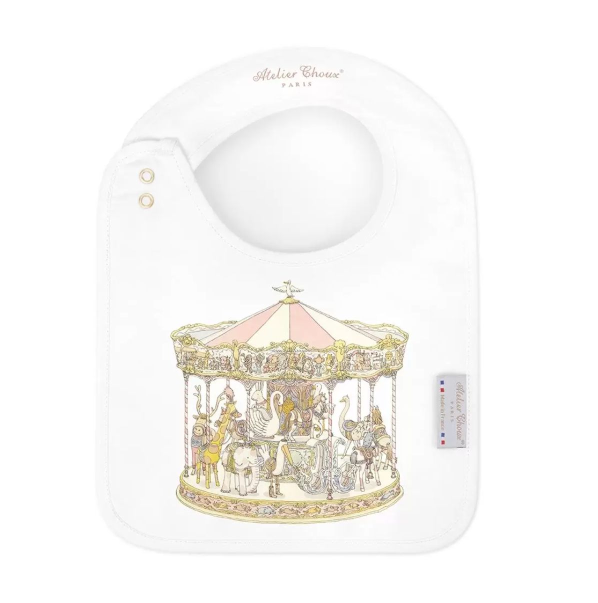 Atelier Choux Paris Pink Carousel Bib Atelier Choux Paris Pink Carousel Bib