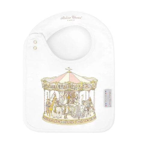 Atelier Choux Paris Pink Carousel Bib Atelier Choux Paris Pink Carousel Bib