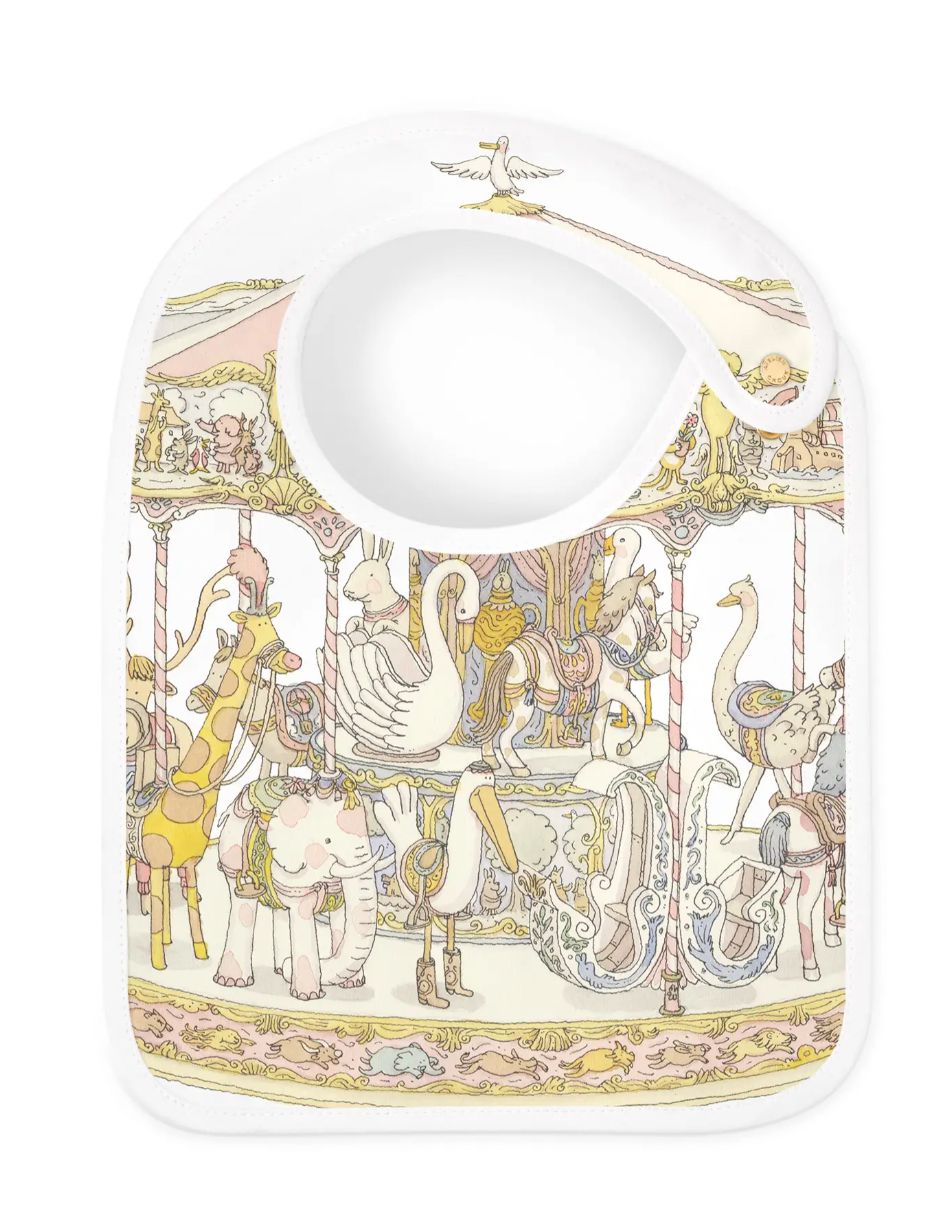 Atelier Choux Paris Pink Carousel Bib Atelier Choux Paris Pink Carousel Bib