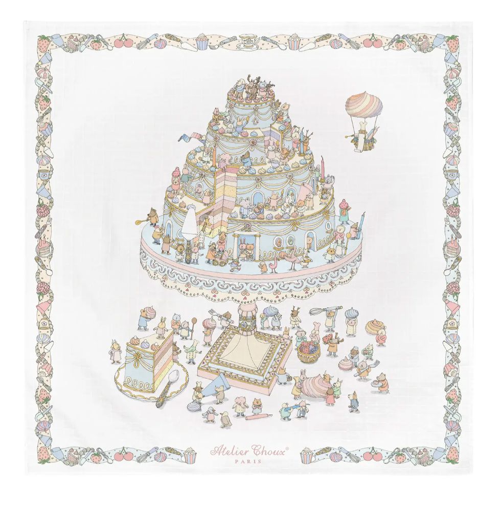 Atelier Choux Paris White Le Gateau Swaddle Atelier Choux Paris White Le Gateau Swaddle