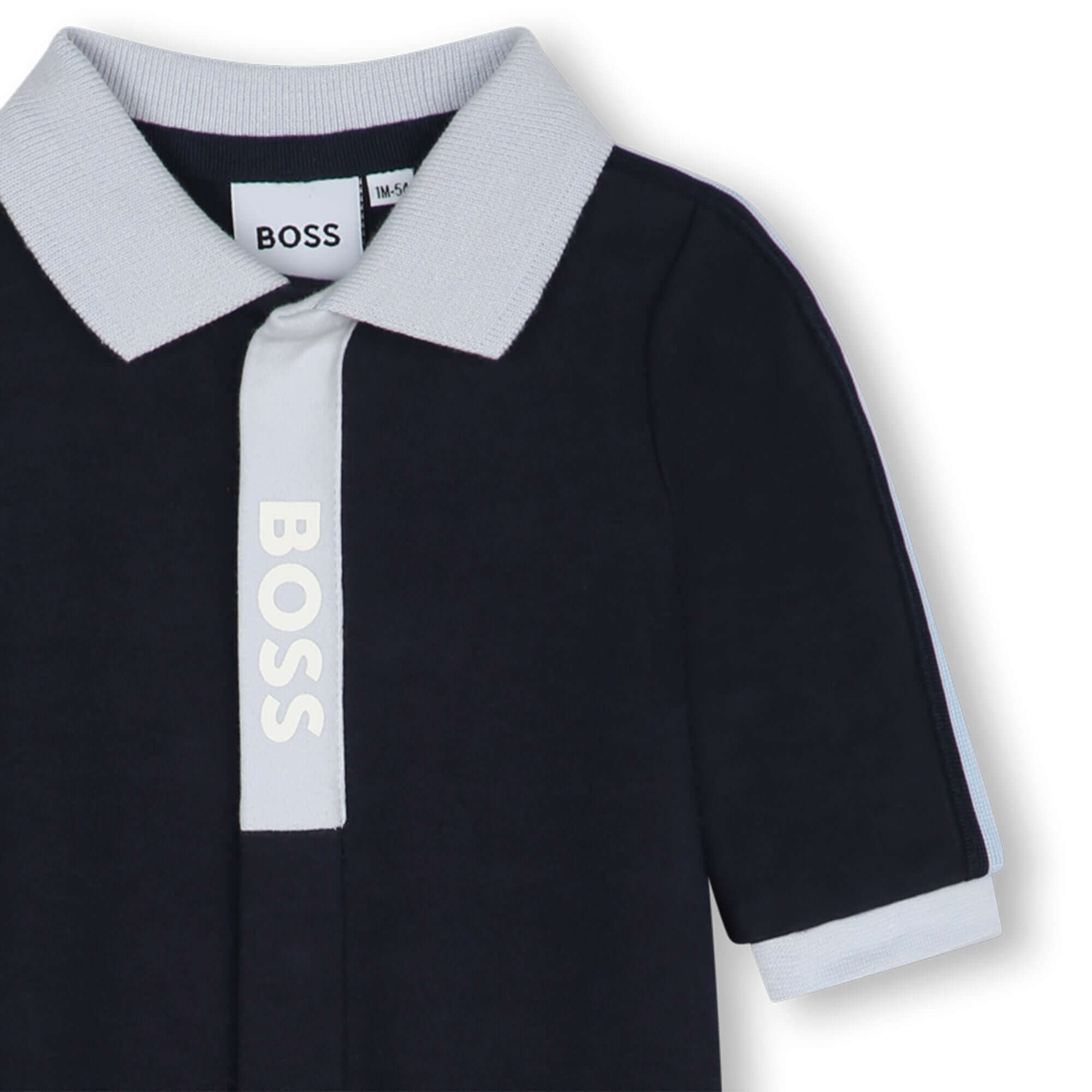 BOSS Baby Boys Navy Logo Cotton Babygrow BOSS Baby Boys Navy Logo Cotton Babygrow