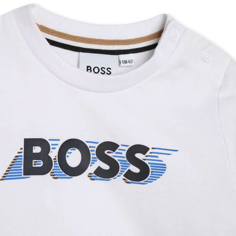 BOSS Baby Boys White Logo Long Sleeve T-Shirt BOSS Baby Boys White Logo Long Sleeve T-Shirt