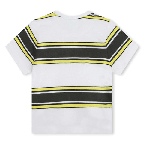BOSS Baby Boys Yellow & Navy Stripe Short Sleeve T-Shirt BOSS Baby Boys Yellow & Navy Stripe Short Sleeve T-Shirt