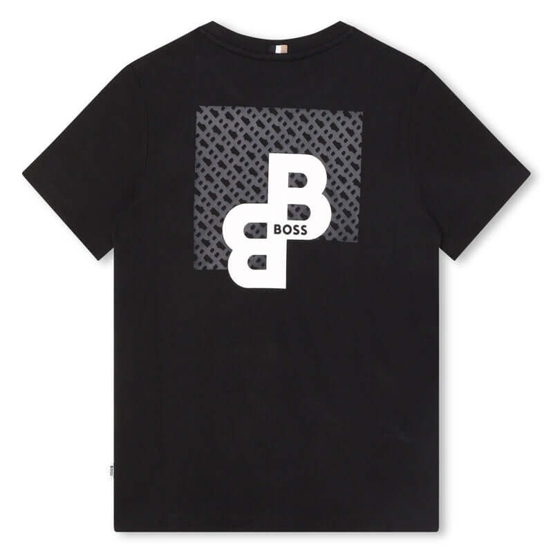BOSS Boys Black Cotton Logo T-Shirt BOSS Boys Black Cotton Logo T-Shirt