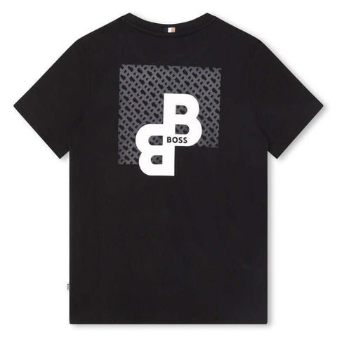 BOSS Boys Black Cotton Logo T-Shirt BOSS Boys Black Cotton Logo T-Shirt