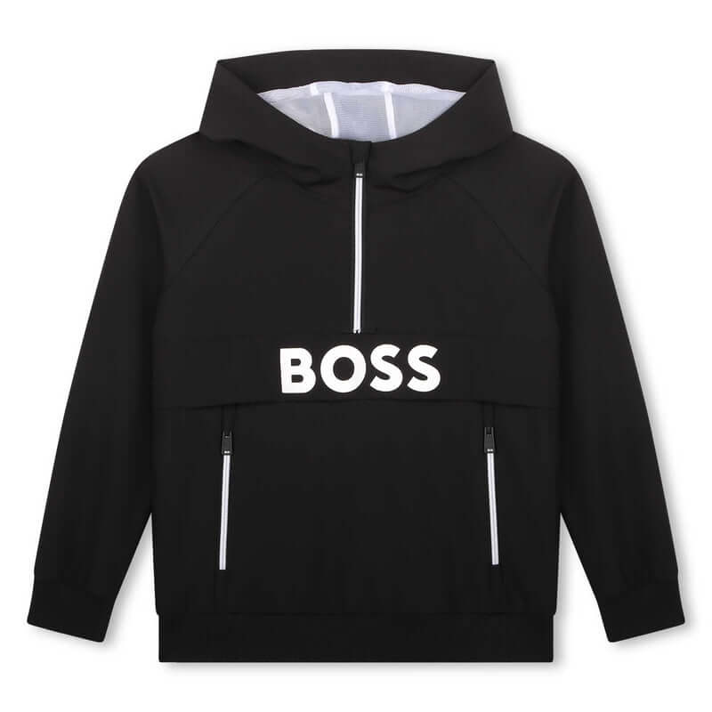 BOSS Boys Black Half Zip Sweatshirt BOSS Boys Black Half Zip Sweatshirt