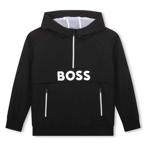 BOSS Boys Black Half Zip Sweatshirt BOSS Boys Black Half Zip Sweatshirt