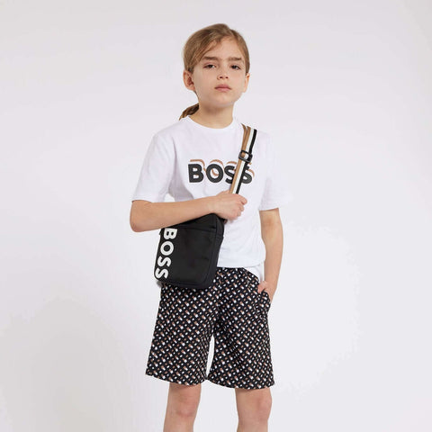 BOSS Boys Black Logo Shoulder Bag BOSS Boys Black Logo Shoulder Bag