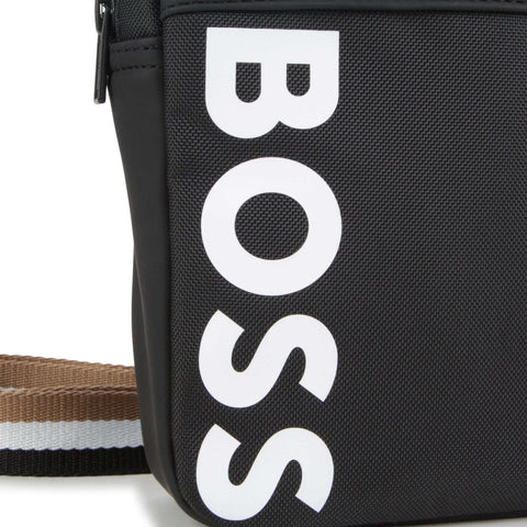 BOSS Boys Black Logo Shoulder Bag BOSS Boys Black Logo Shoulder Bag