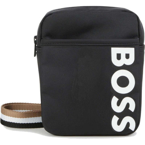 BOSS Boys Black Logo Shoulder Bag BOSS Boys Black Logo Shoulder Bag