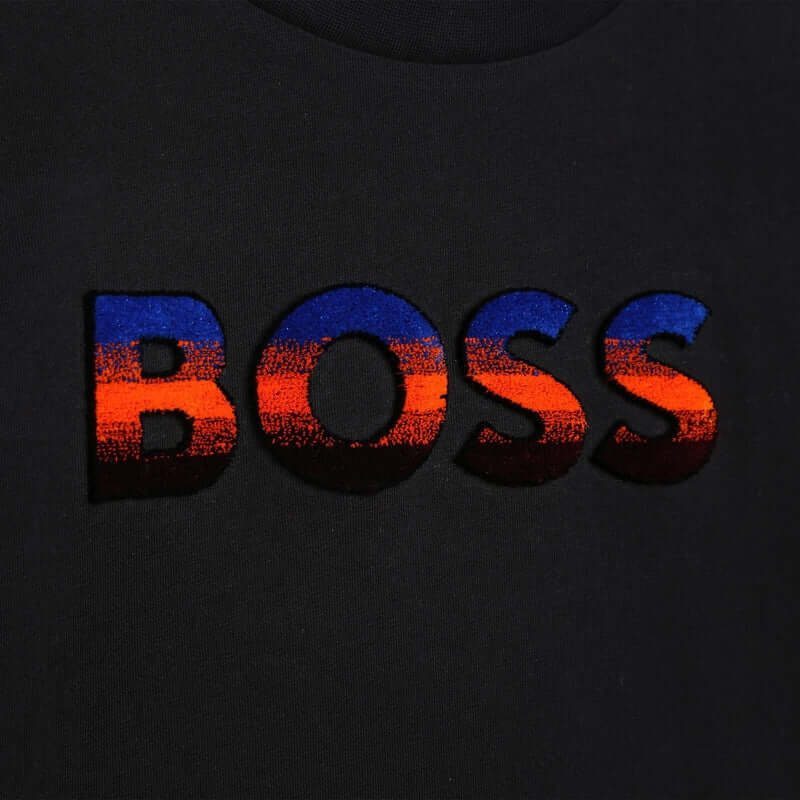 BOSS Boys Black Short Sleeve Cotton T-Shirt BOSS Boys Black Short Sleeve Cotton T-Shirt