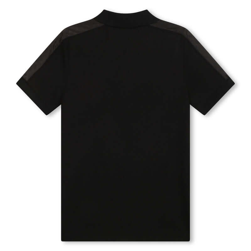 BOSS Boys Black Short Sleeve Monogram Polo T-Shirt BOSS Boys Black Short Sleeve Monogram Polo T-Shirt
