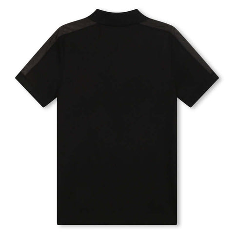BOSS Boys Black Short Sleeve Monogram Polo T-Shirt BOSS Boys Black Short Sleeve Monogram Polo T-Shirt
