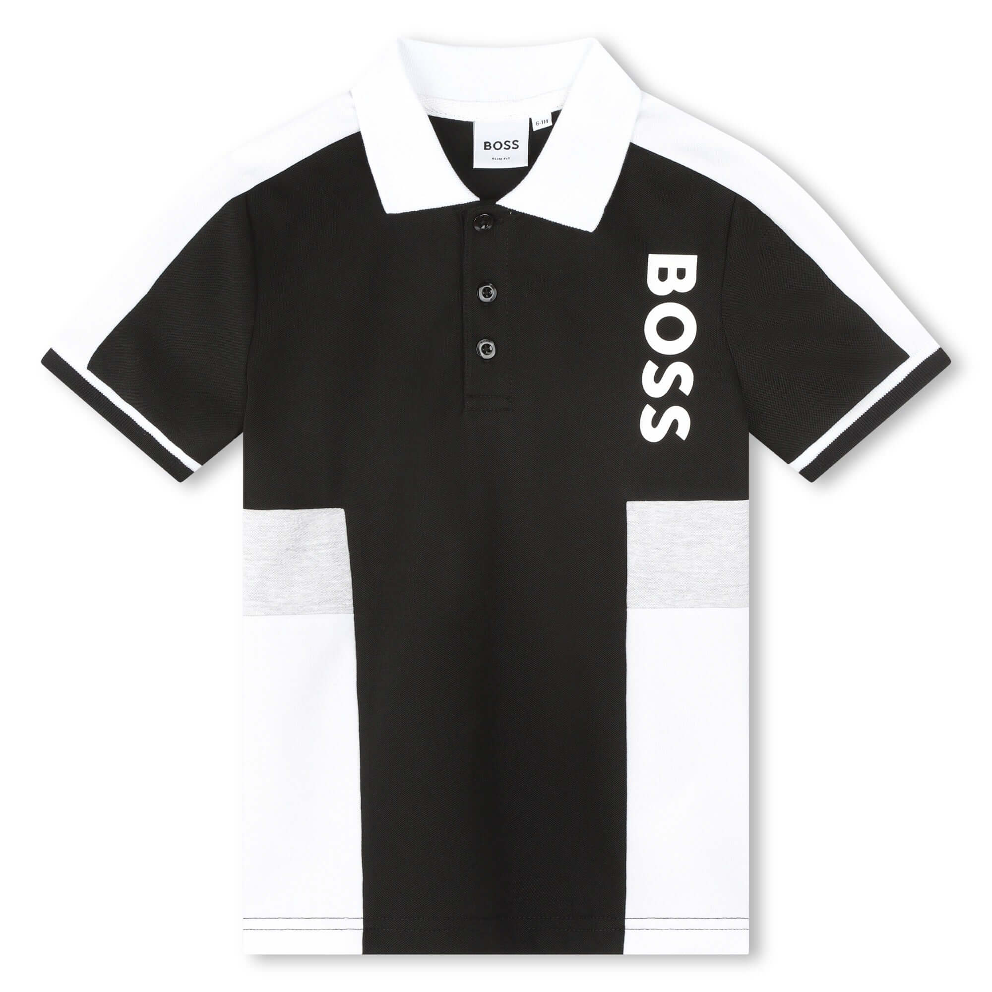 BOSS Boys Black Short Sleeve Polo BOSS Boys Black Short Sleeve Polo