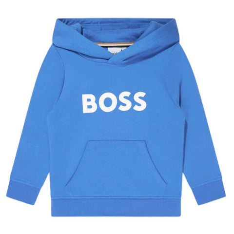 BOSS Boys Blue Hooded Sweatshirt BOSS Boys Blue Hooded Sweatshirt