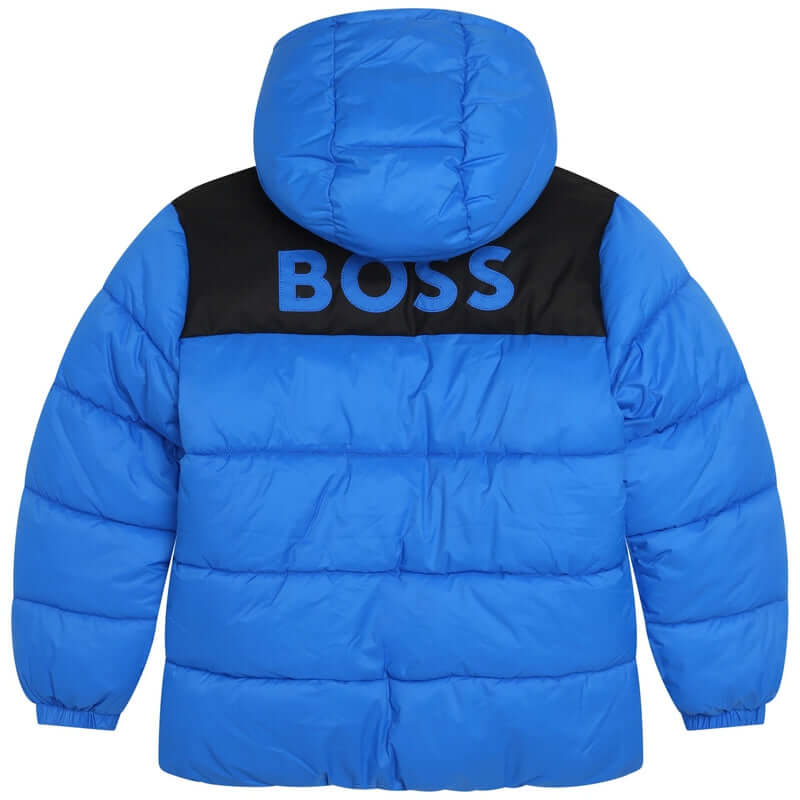 BOSS Boys Blue Puffer Coat BOSS Boys Blue Puffer Coat