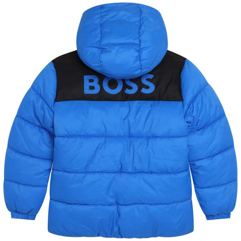 BOSS Boys Blue Puffer Coat BOSS Boys Blue Puffer Coat