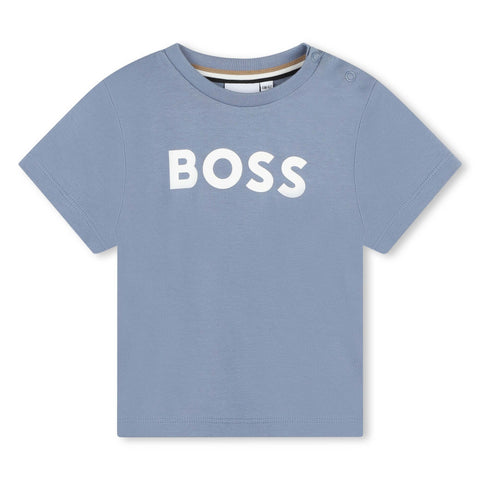 BOSS Boys Blue Short Sleeve T-shirt BOSS Boys Blue Short Sleeve T-shirt