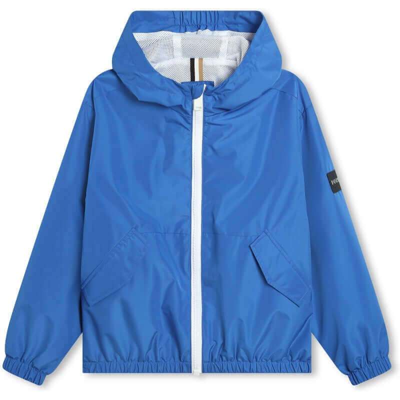 BOSS Boys Bright Blue Windbreaker Jacket BOSS Boys Bright Blue Windbreaker Jacket