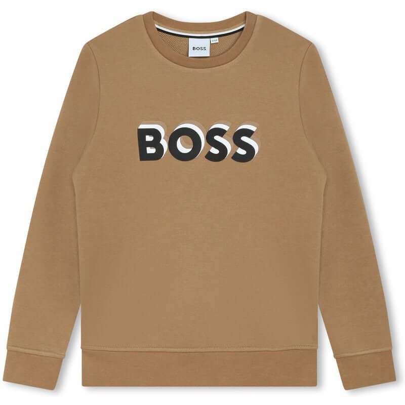 BOSS Boys Brown Logo Sweatshirt BOSS Boys Brown Logo Sweatshirt