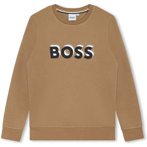 BOSS Boys Brown Logo Sweatshirt BOSS Boys Brown Logo Sweatshirt