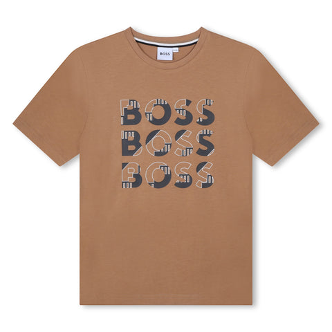 BOSS Boys Brown Short Sleeve T-shirt BOSS Boys Brown Short Sleeve T-shirt