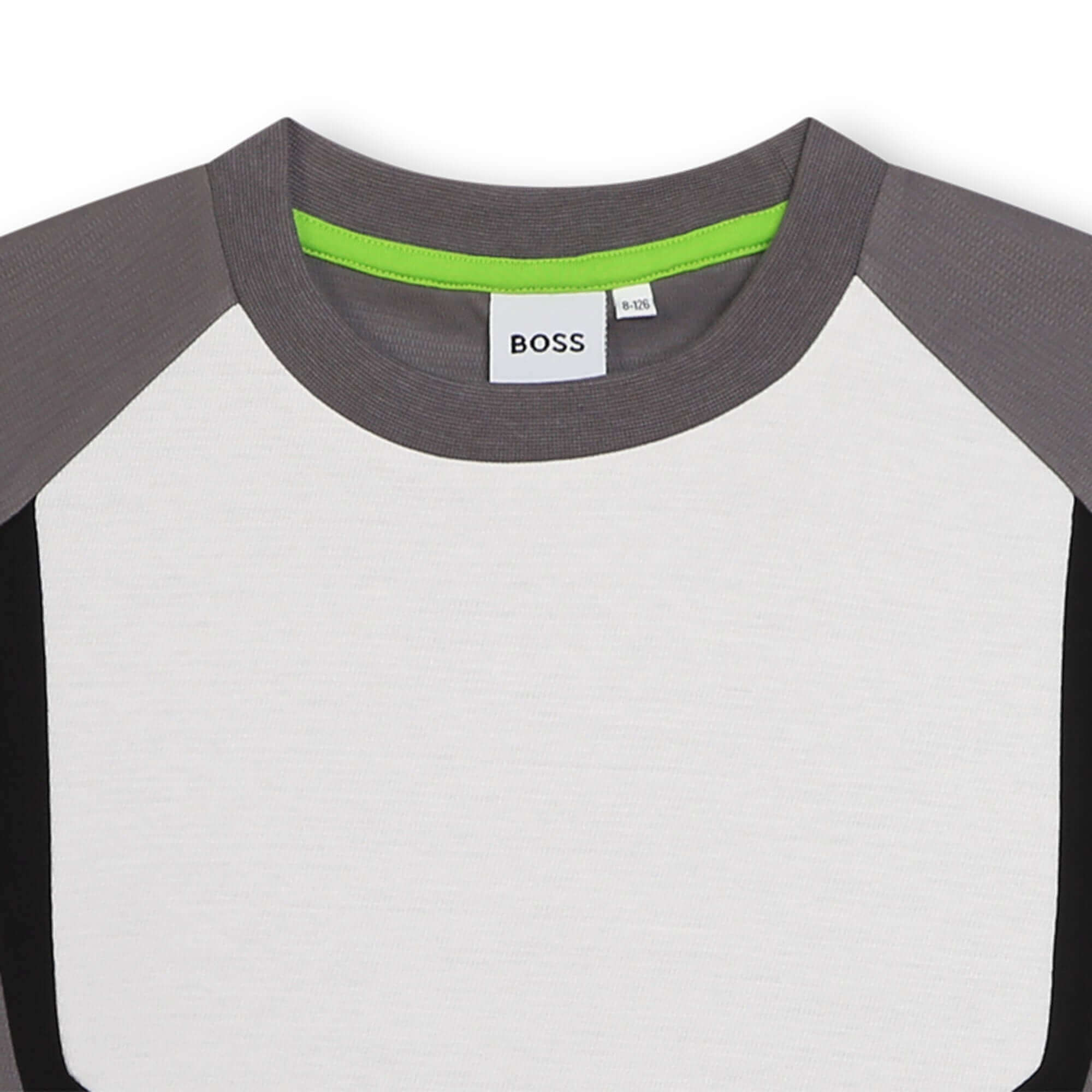 BOSS Boys Grey Block Short Sleeve T-Shirt BOSS Boys Grey Block Short Sleeve T-Shirt